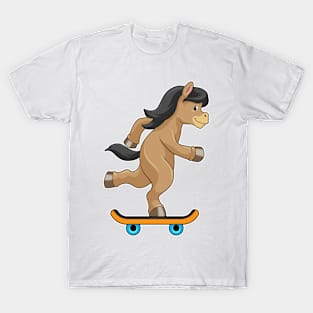 Horse as Skater with Skateboard T-Shirt